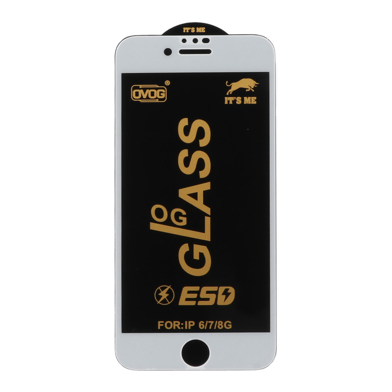 محافظ صفحه نمایش شیشه ای درجه یک Apple iphone 6 / 7 / 8 / SE2020 - Full Cover OG - ESD OVOG - (بدون پک) - سفید