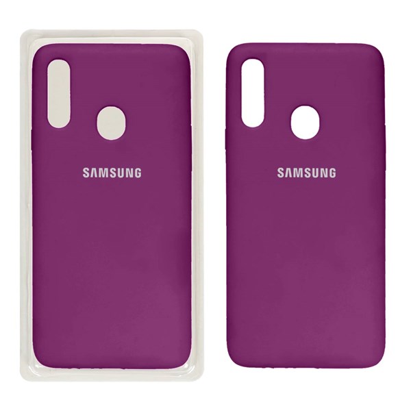قاب سیلیکونی پاک کنی اورجینال Samsung A20S - بنفش (پک اصلی)
