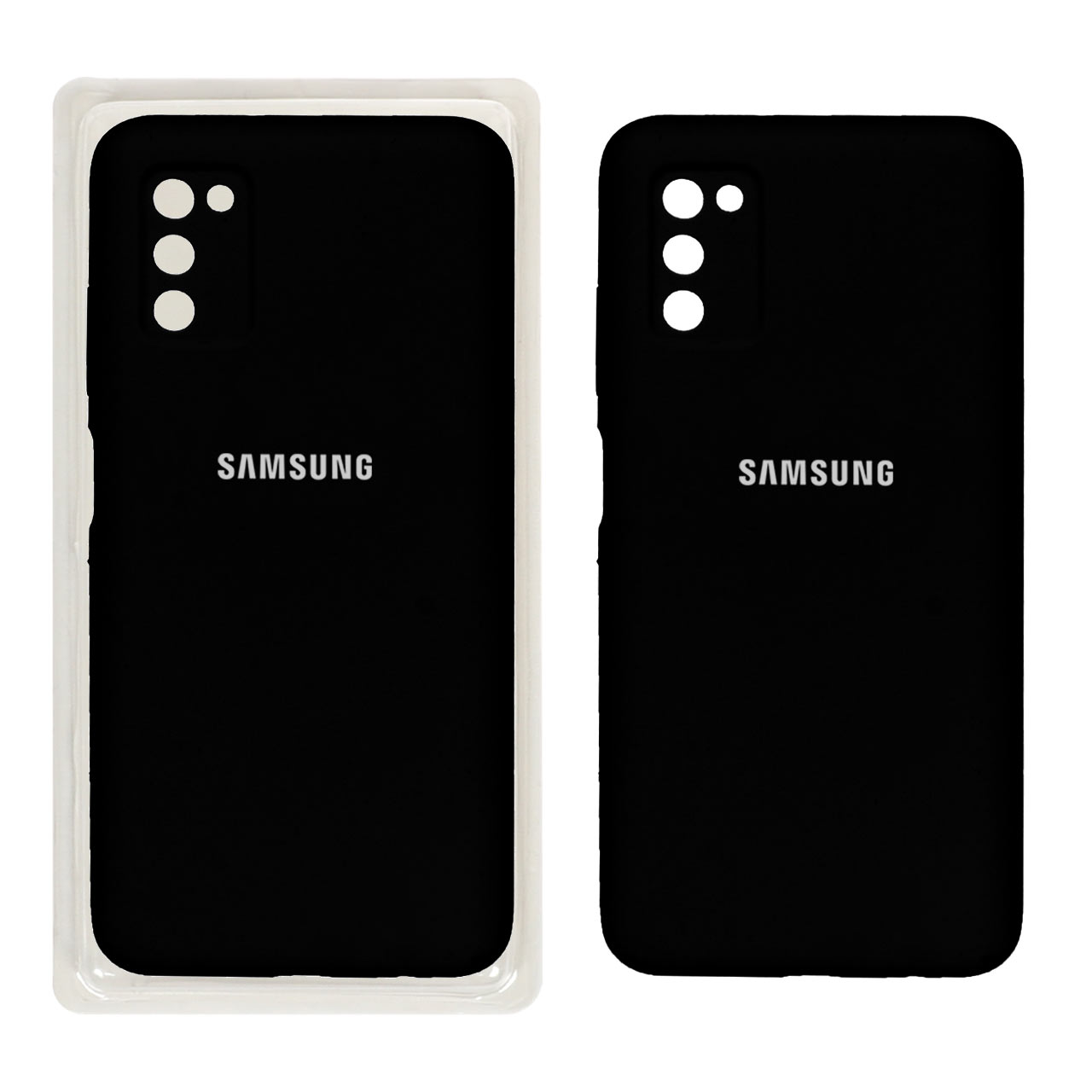 قاب سیلیکونی پاک کنی محافظ لنزدار اورجینال Samsung A02S/A03S - مشکی (پک اصلی)