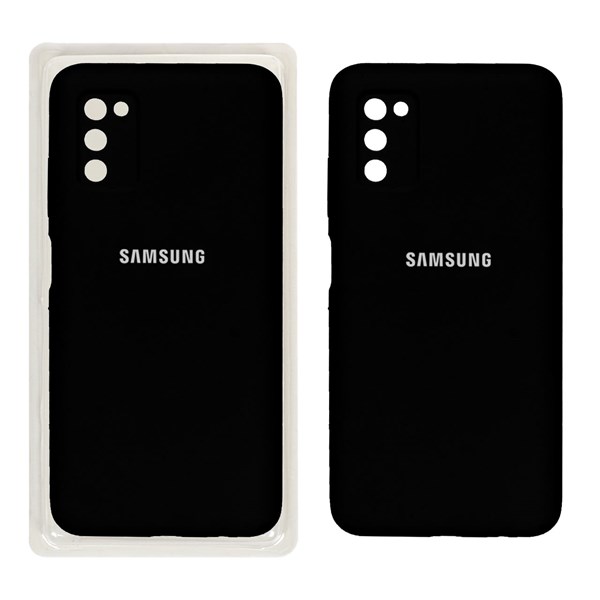 قاب سیلیکونی پاک کنی محافظ لنزدار اورجینال Samsung A02S/A03S - مشکی (پک اصلی)