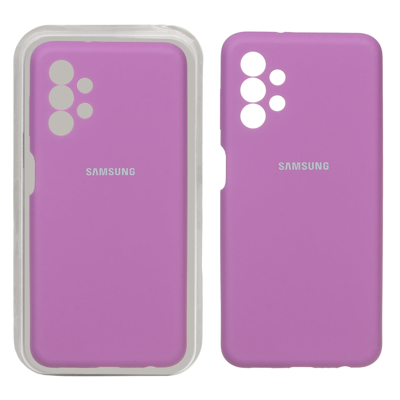 قاب سیلیکونی پاک کنی محافظ لنزدار اورجینال Samsung A13-4G - ارغوانی (پک اصلی)