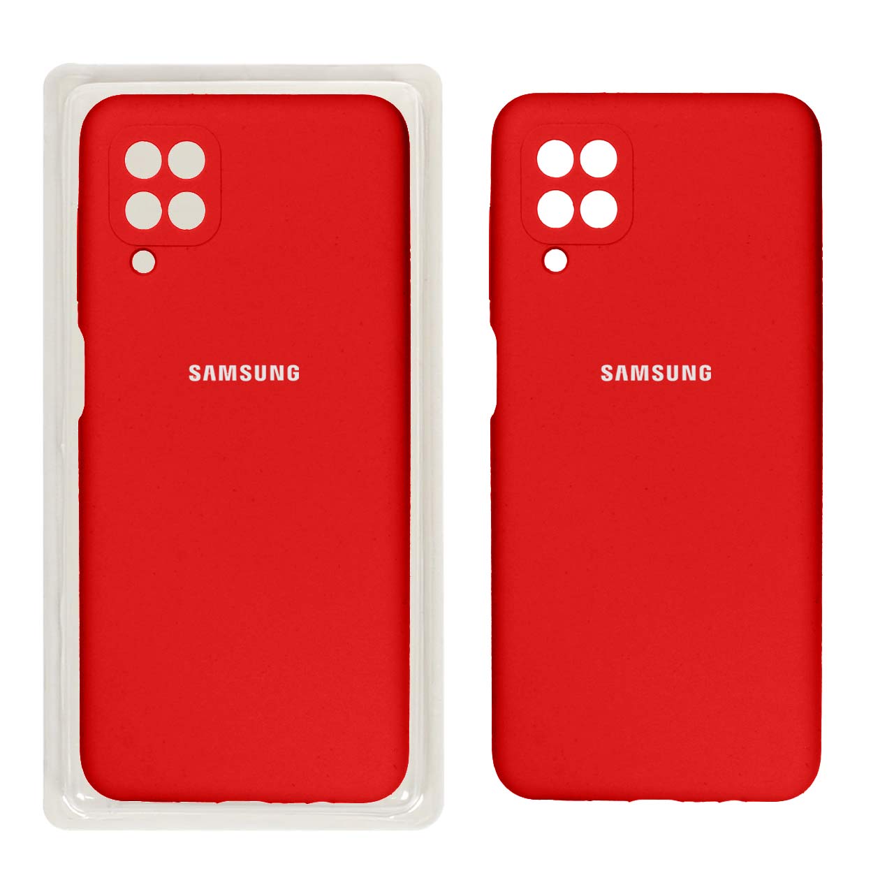 قاب سیلیکونی پاک کنی محافظ لنزدار اورجینال Samsung A12/M12/F12 - قرمز (پک اصلی)