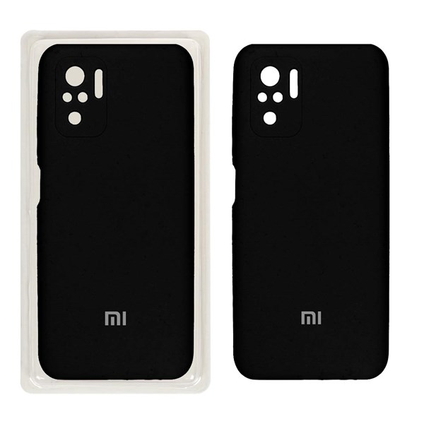 قاب سیلیکونی پاک کنی محافظ لنزدار اورجینال Xiaomi Redmi Note 10S/ Redmi Note 10-4G/ Poco M5S - مشکی (پک اصلی)