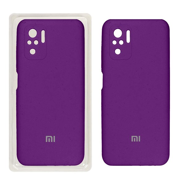 قاب سیلیکونی پاک کنی محافظ لنزدار اورجینال Xiaomi Redmi Note 10S/ Redmi Note 10-4G/ Poco M5S - بنفش (پک اصلی)