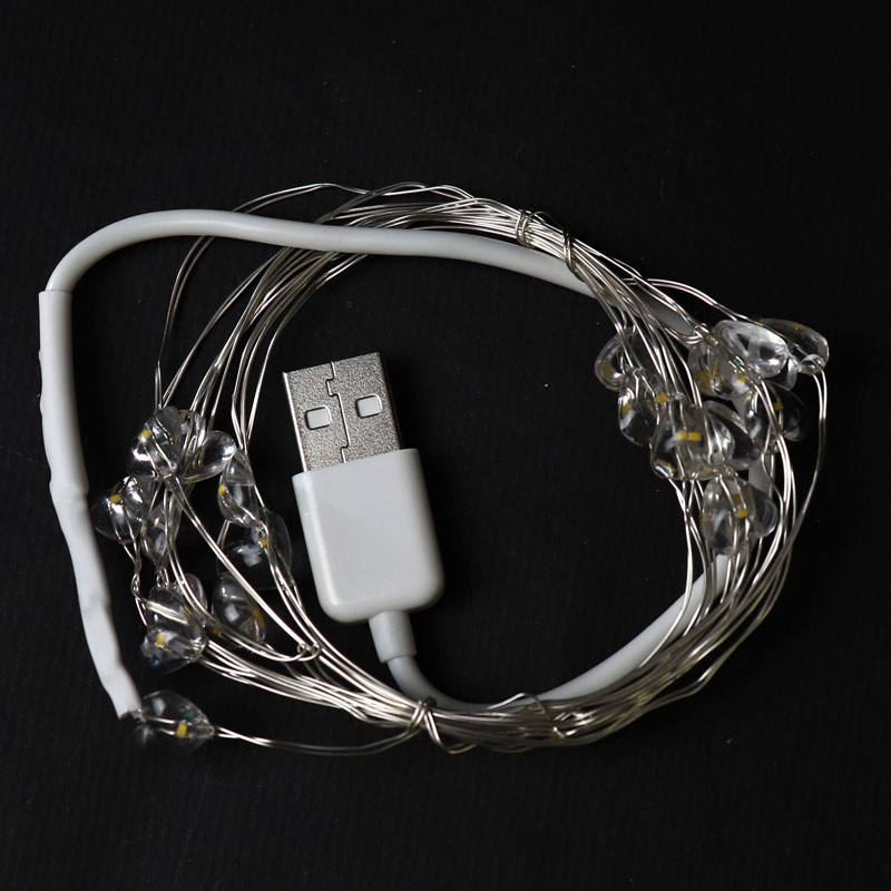 ریسه مفتولی طرح قلب USB آفتابی طول 2.5 متر