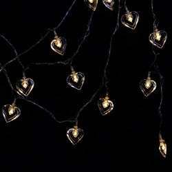 ریسه طرح قلب شیشه ای آفتابی طول 5.5 متر
