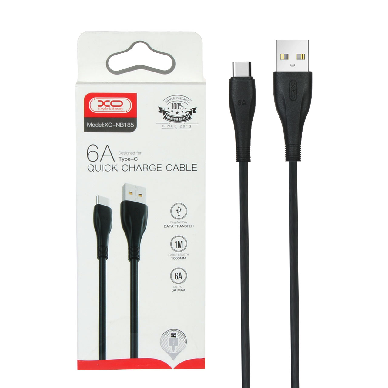 کابل شارژ فست XO Type-C مدل XO-NB185 - مشکی