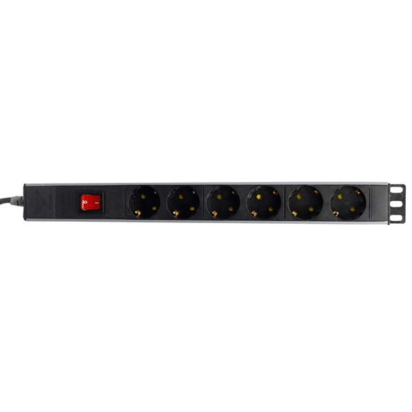 چند راهی 6 خانه ارت دار پارت الکتریک PE2253 Rack Mount با کابل 1/8 متری