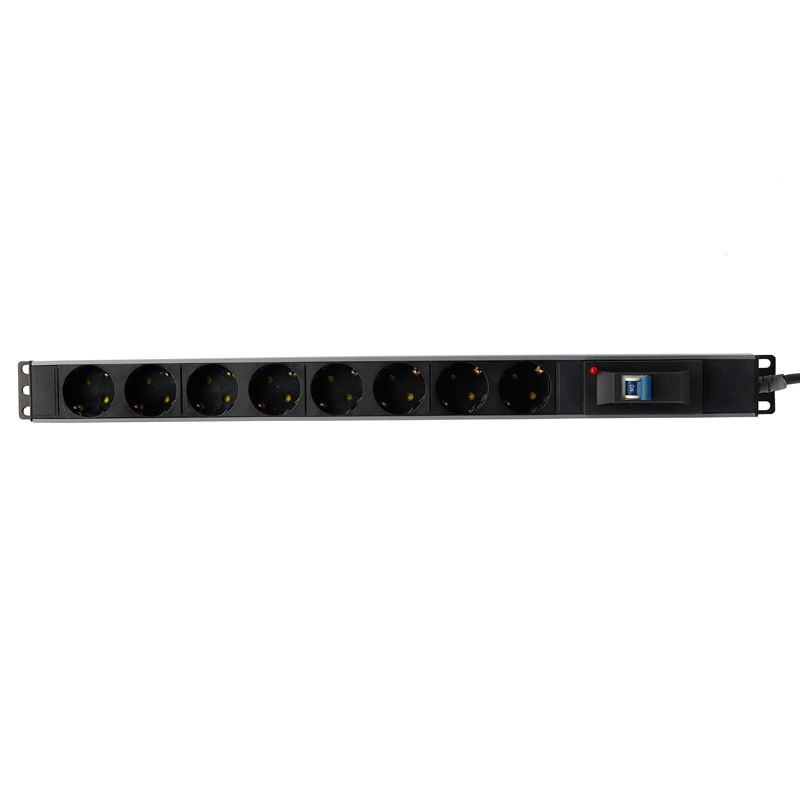 چند راهی 8 خانه ارت دار پارت الکتریک PE2266 Rack Mount با کابل 1/8 متری