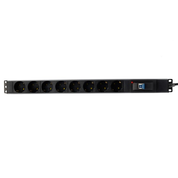 چند راهی 8 خانه ارت دار پارت الکتریک PE2266 Rack Mount با کابل 1/8 متری