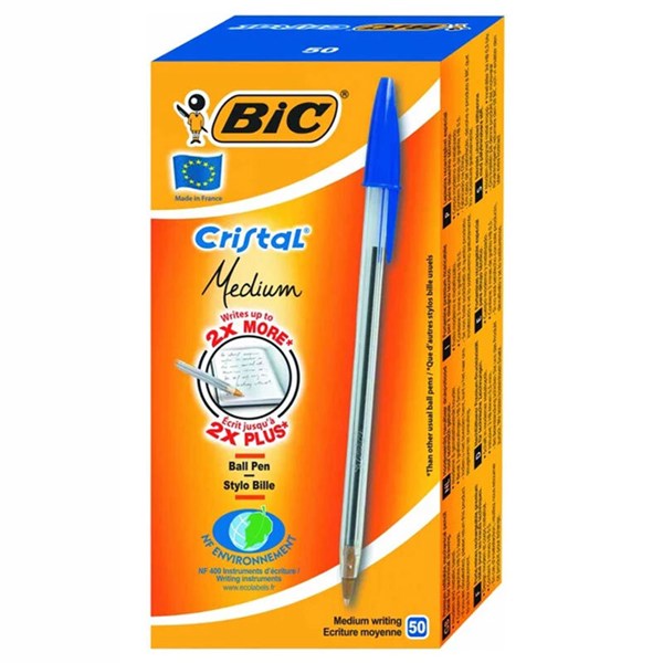 خودکار بیک 1 میلی متر Cristal Medium بسته 50 عددی