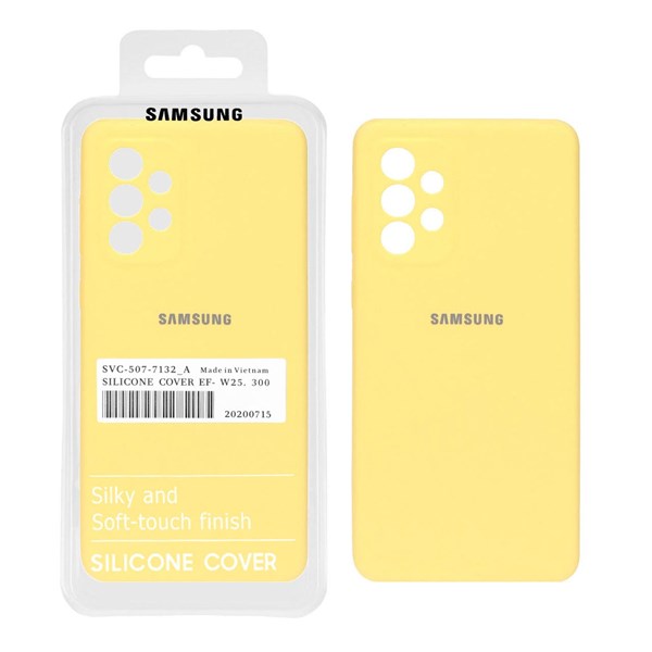قاب سیلیکونی پاک کنی اورجینال درجه یک Samsung A73 - زرد (پک دار)