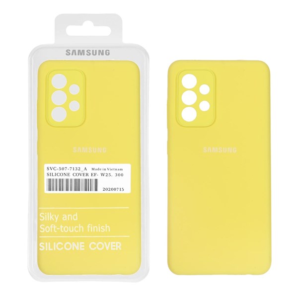 قاب سیلیکونی پاک کنی اورجینال درجه یک Samsung A52 / A52S - زرد (پک دار)