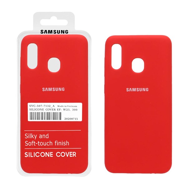 قاب سیلیکونی پاک کنی اورجینال درجه یک Samsung A20/ A30/ M10S - قرمز (پک دار)