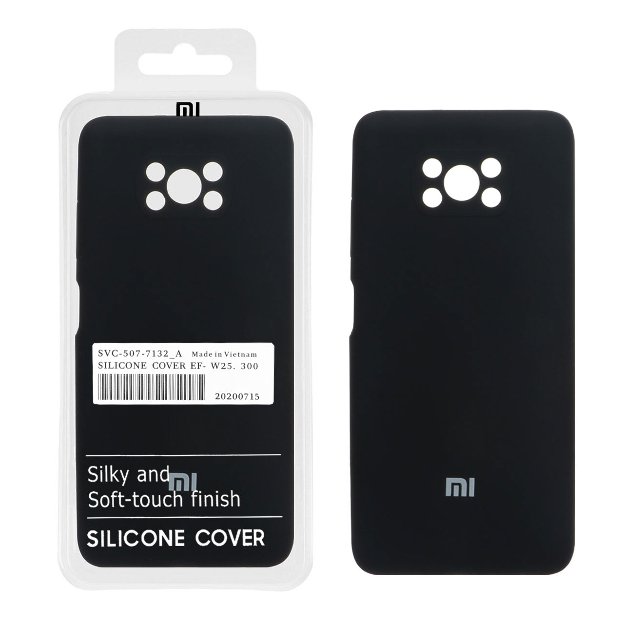 قاب سیلیکونی پاک کنی اورجینال درجه یک Xiaomi Poco X3 / Poco X3 Pro / Poco X3 NFC - مشکی (پک دار)