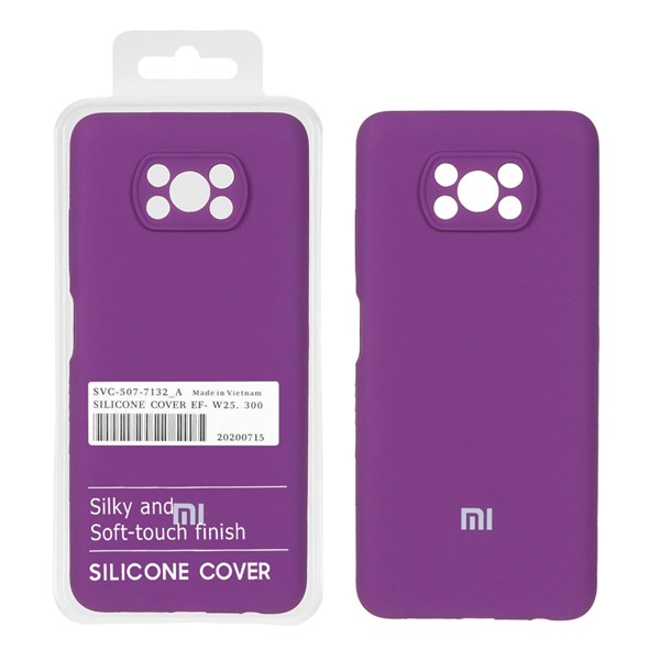 قاب سیلیکونی پاک کنی اورجینال درجه یک Xiaomi Poco X3 / Poco X3 Pro / Poco X3 NFC - ارغوانی (پک دار)