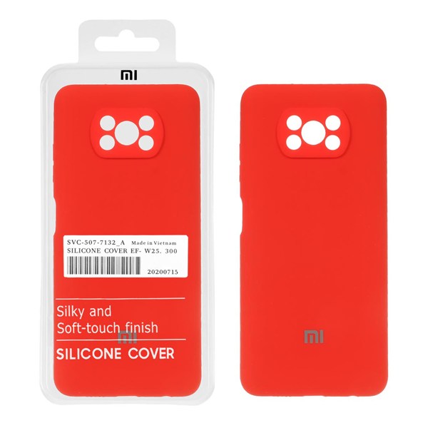 قاب سیلیکونی پاک کنی اورجینال درجه یک Xiaomi Poco X3 / Poco X3 Pro / Poco X3 NFC - قرمز (پک دار)