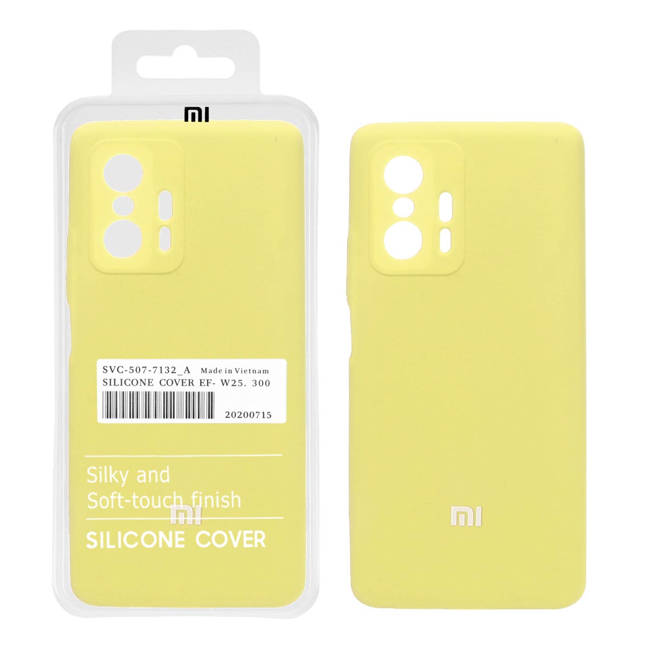 قاب سیلیکونی پاک کنی اورجینال درجه یک Xiaomi Mi 11T / Mi 11T Pro - زرد (پک دار)
