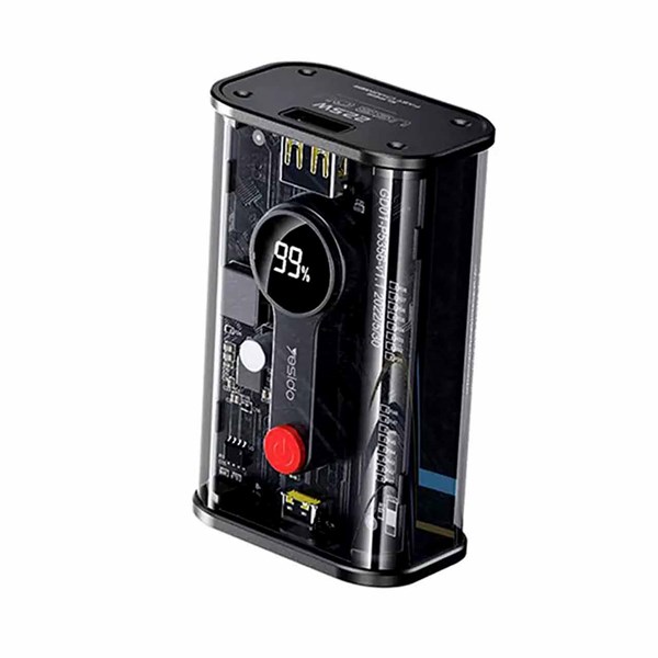 پاوربانک PD و فست شارژ Yesido 10000mAh مدل YP35 20W - مشکی (گارانتی 18 ماه تعویض نیکان همراه)