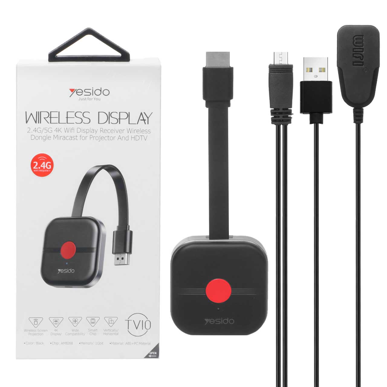دانگل HDMI انتقال تصویر Yesido مدل WIFI  TV10 (گارانتی 18 ماه تعویض نیکان همراه)