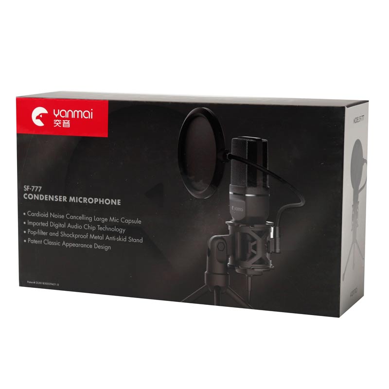 میکروفون کندانسور و سه پایه لرزشگیر Yanmai SF-777 + پاپ فیلتر