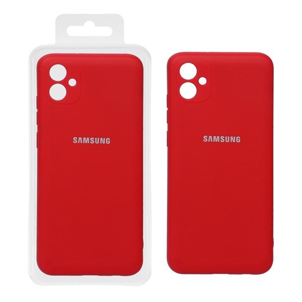 قاب نیو سیلیکون محافظ لنزدار RFF مدل Samsung A04E - قرمز کد 9 (پک دار)
