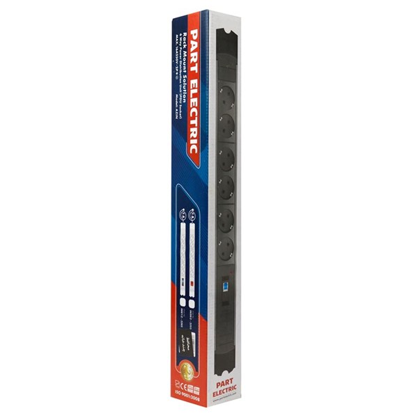 محافظ برق صوتی تصویری 6 خانه ارت دار پارت الکتریک PE5834 با کابل 1/8 متری