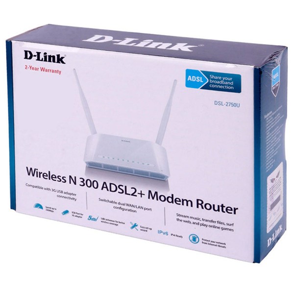 مودم روتر +ADSL2 دی لینک DSL-2750
