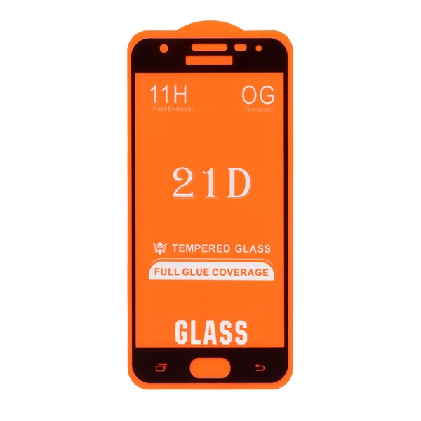 محافظ صفحه نمایش شیشه ای Samsung J2 Pro - Full Cover 21D (بدون پک) - مشکی