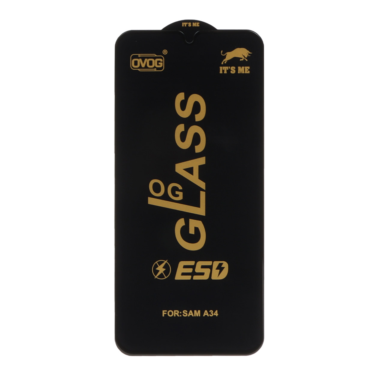 محافظ صفحه نمایش شیشه ای درجه یک Samsung Galaxy A34 - Full Cover OG - ESD OVOG - (بدون پک) - مشکی