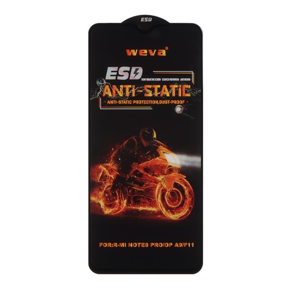 محافظ صفحه نمایش شیشه ای Full Cover ESD Anti Static - Weva مدل Xiaomi Redmi Note 8 Pro / Poco M3 / Redmi 9T / Note 9 4G (بدون پک)