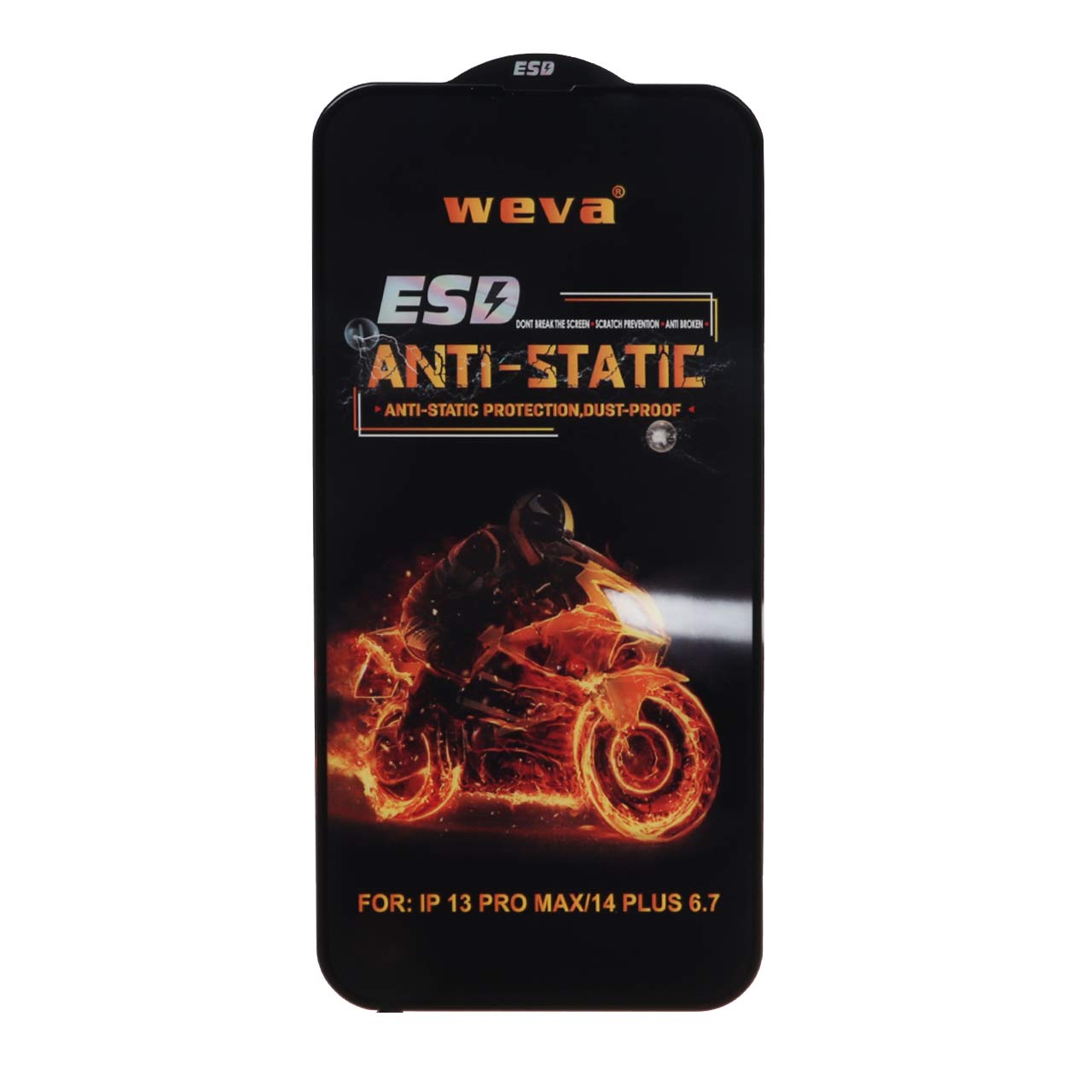 محافظ صفحه نمایش شیشه ای Full Cover ESD Anti Static - Weva مدل Apple iPhone 13 Pro Max (بدون پک)