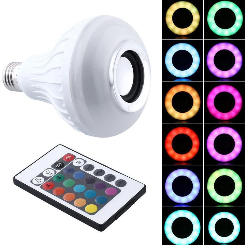 لامپ اسپیکر دار بلوتوثی 12 وات LED Music Bulb پایه E27 + ریموت کنترل