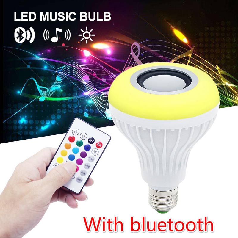 لامپ اسپیکر دار بلوتوثی 12 وات LED Music Bulb پایه E27 + ریموت کنترل