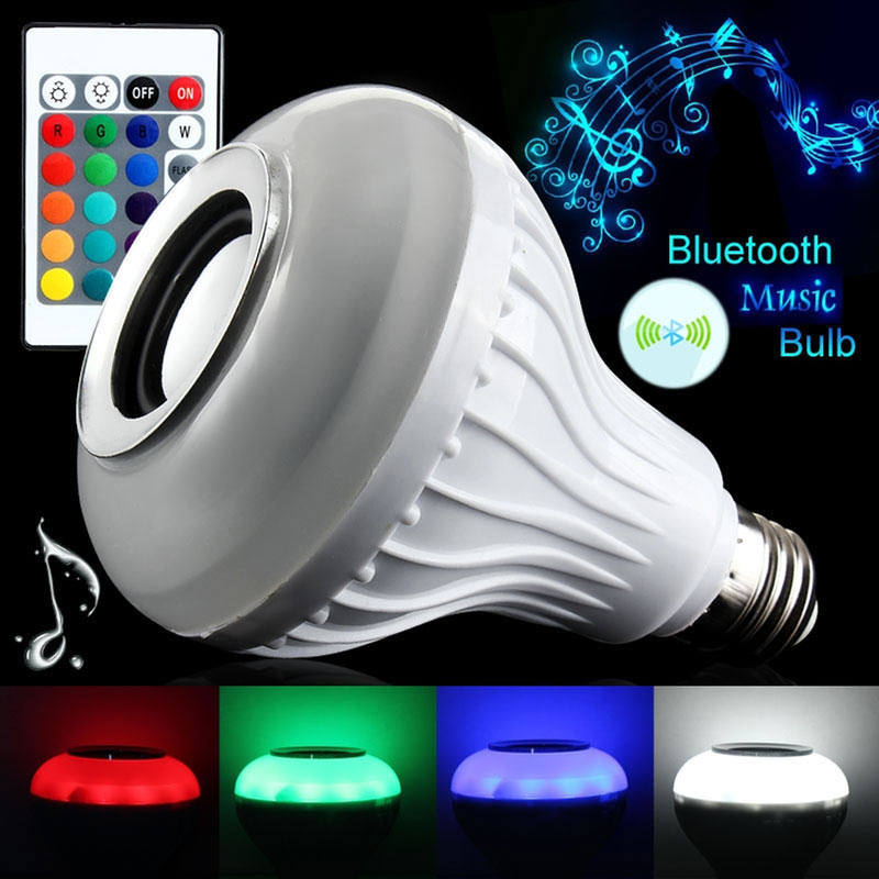 لامپ اسپیکر دار بلوتوثی 12 وات LED Music Bulb پایه E27 + ریموت کنترل