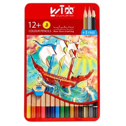 مداد رنگی 3+12 رنگ آریا 3021