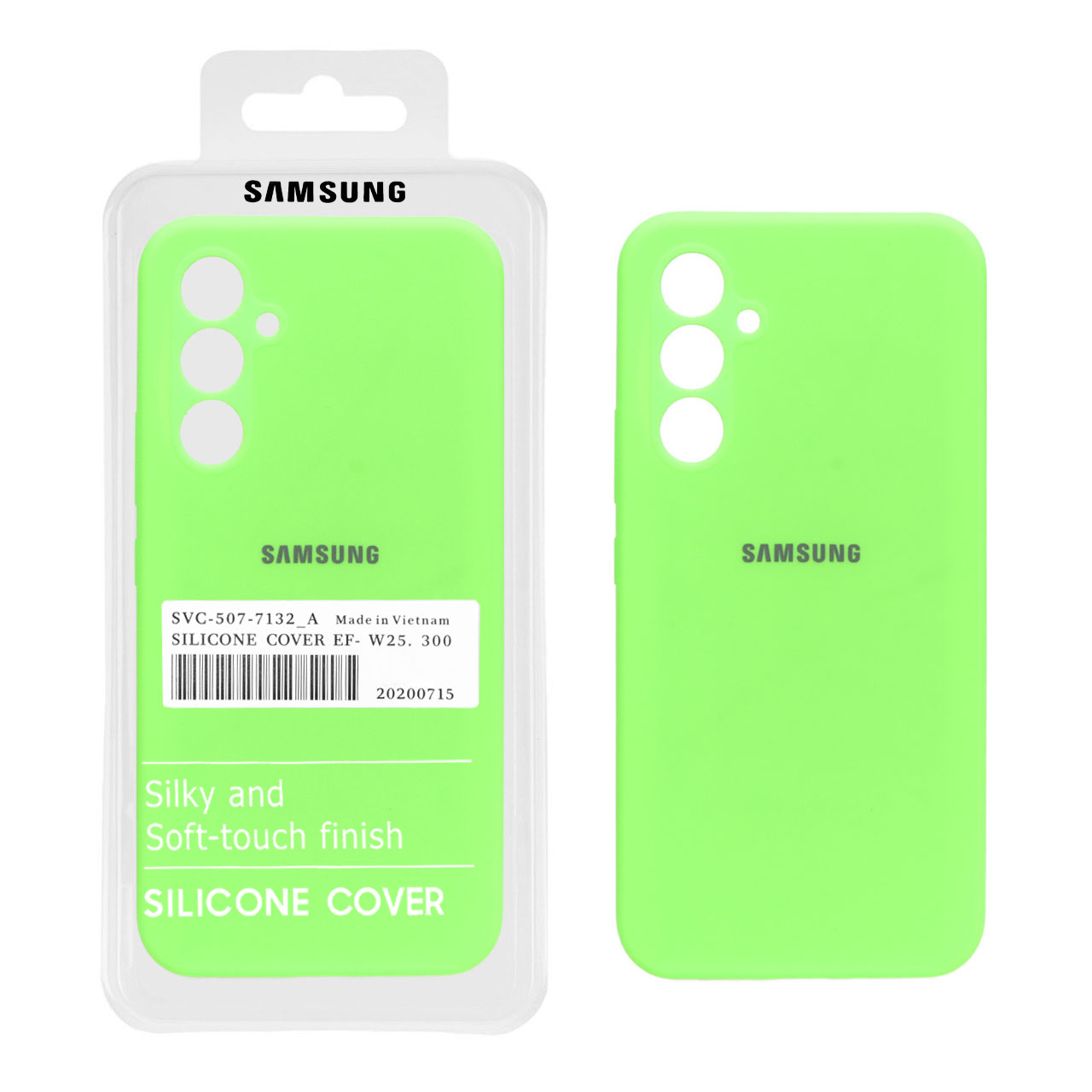 قاب سیلیکونی پاک کنی اورجینال درجه یک Samsung Galaxy A54 - سبز فسفری (پک دار)