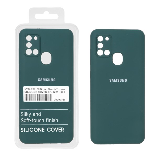 قاب سیلیکونی پاک کنی اورجینال درجه یک Samsung Galaxy A21s - سبز (پک دار)