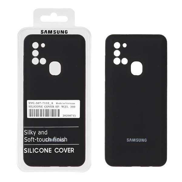 قاب سیلیکونی پاک کنی اورجینال درجه یک Samsung Galaxy A21s - مشکی (پک دار)
