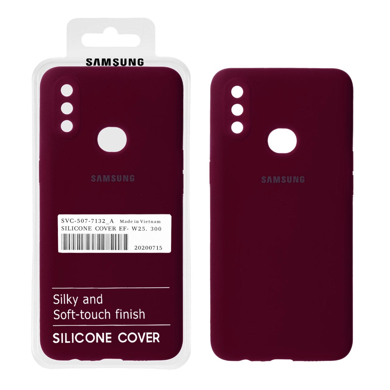 قاب سیلیکونی پاک کنی اورجینال درجه یک Samsung Galaxy A10s / M01s - زرشکی (پک دار)