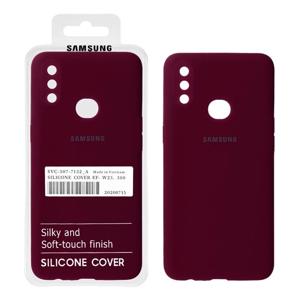 قاب سیلیکونی پاک کنی اورجینال درجه یک Samsung Galaxy A10s / M01s - زرشکی (پک دار)