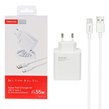 شارژر دیواری 55W فست تک پورت TRANYOO مدل EU3-C به همراه کابل شارژ 2 متری Type-C - سفید