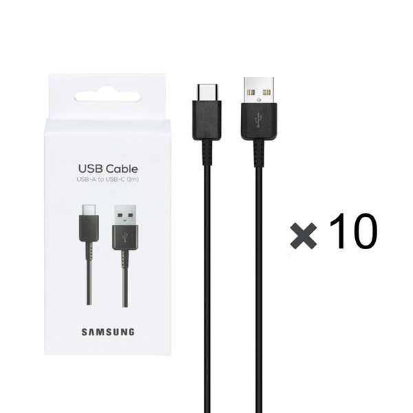 پک 10 عددی کابل شارژ SAMSUNG Type-C مدل S10 - مشکی (پک دار) - DST (گارانتی شش ماهه) - درجه یک