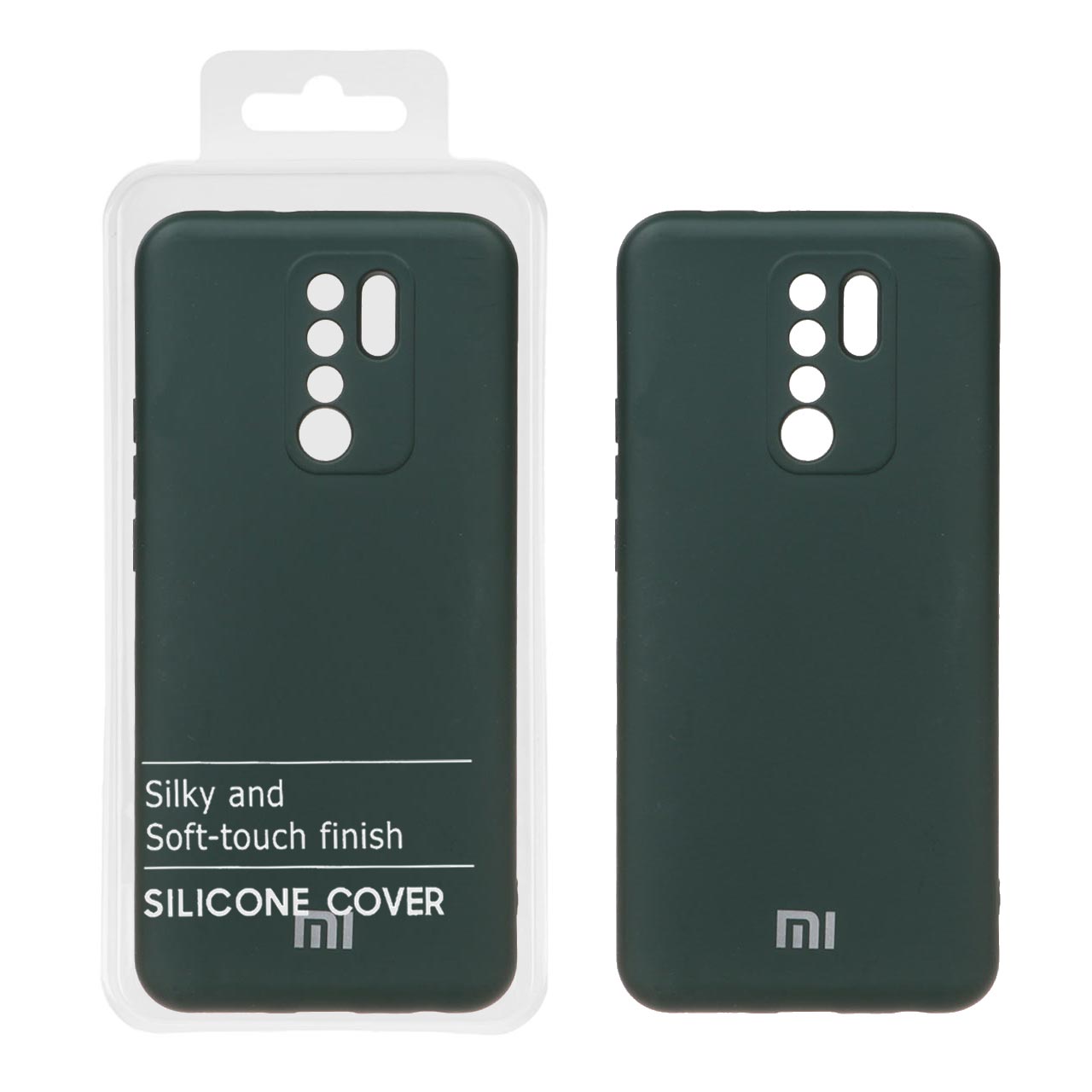 قاب نیو سیلیکون محافظ لنزدار RFF مدل Xiaomi Redmi 9 - سبز تیره (پک دار)