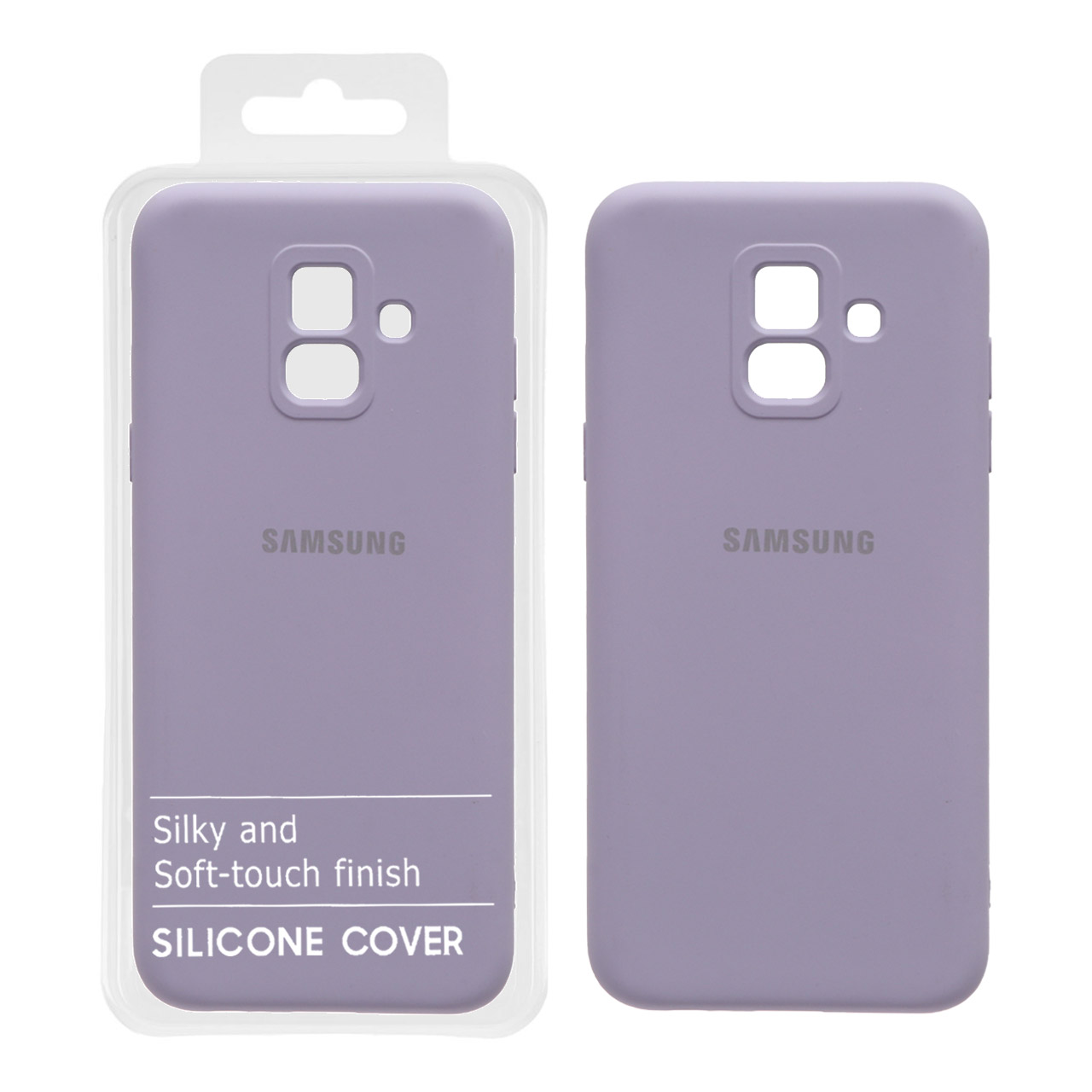قاب نیو سیلیکون محافظ لنزدار RFF مدل Samsung Galaxy A6 - یاسی (پک دار)