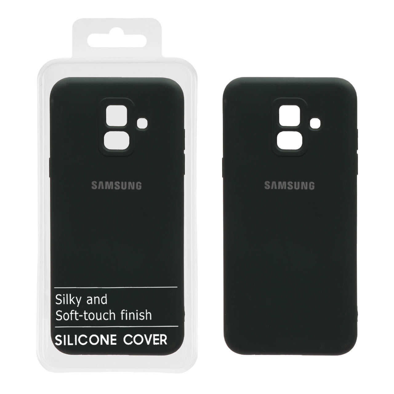 قاب نیو سیلیکون محافظ لنزدار RFF مدل Samsung Galaxy A6 - سبز تیره (پک دار)