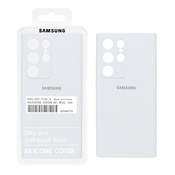 قاب سیلیکونی پاک کنی اورجینال درجه یک Samsung Galaxy S23 Ultra - سفید (پک دار)
