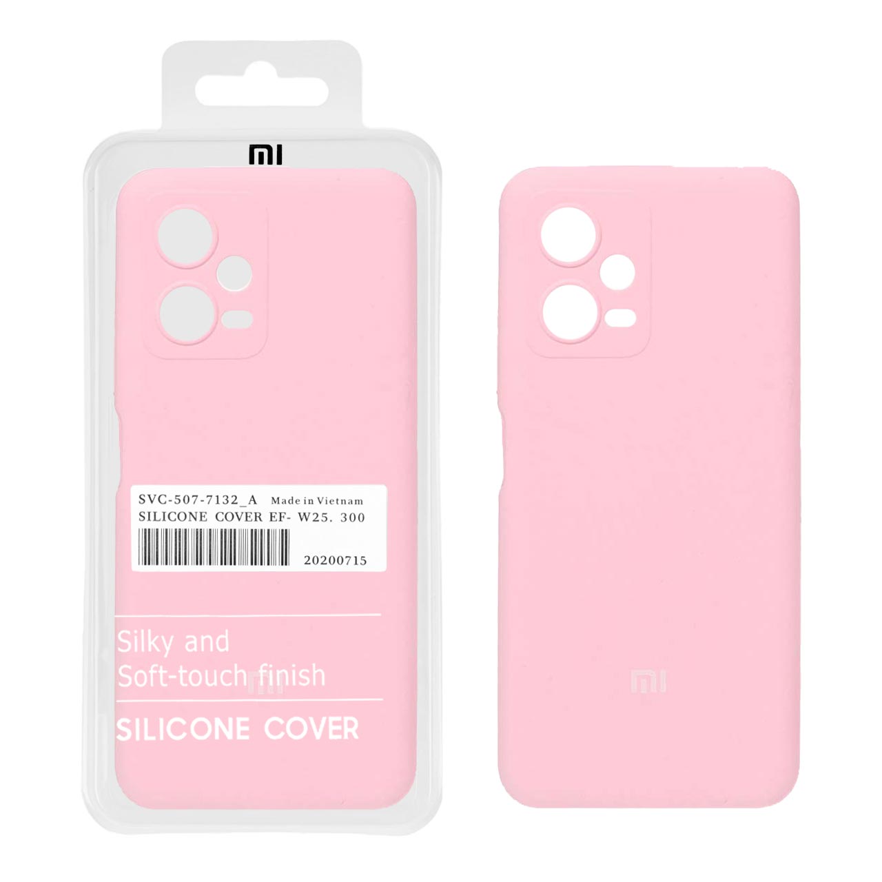 قاب سیلیکونی پاک کنی اورجینال درجه یک Xiaomi Redmi Note 12 5G / Poco X5 - صورتی (پک دار)