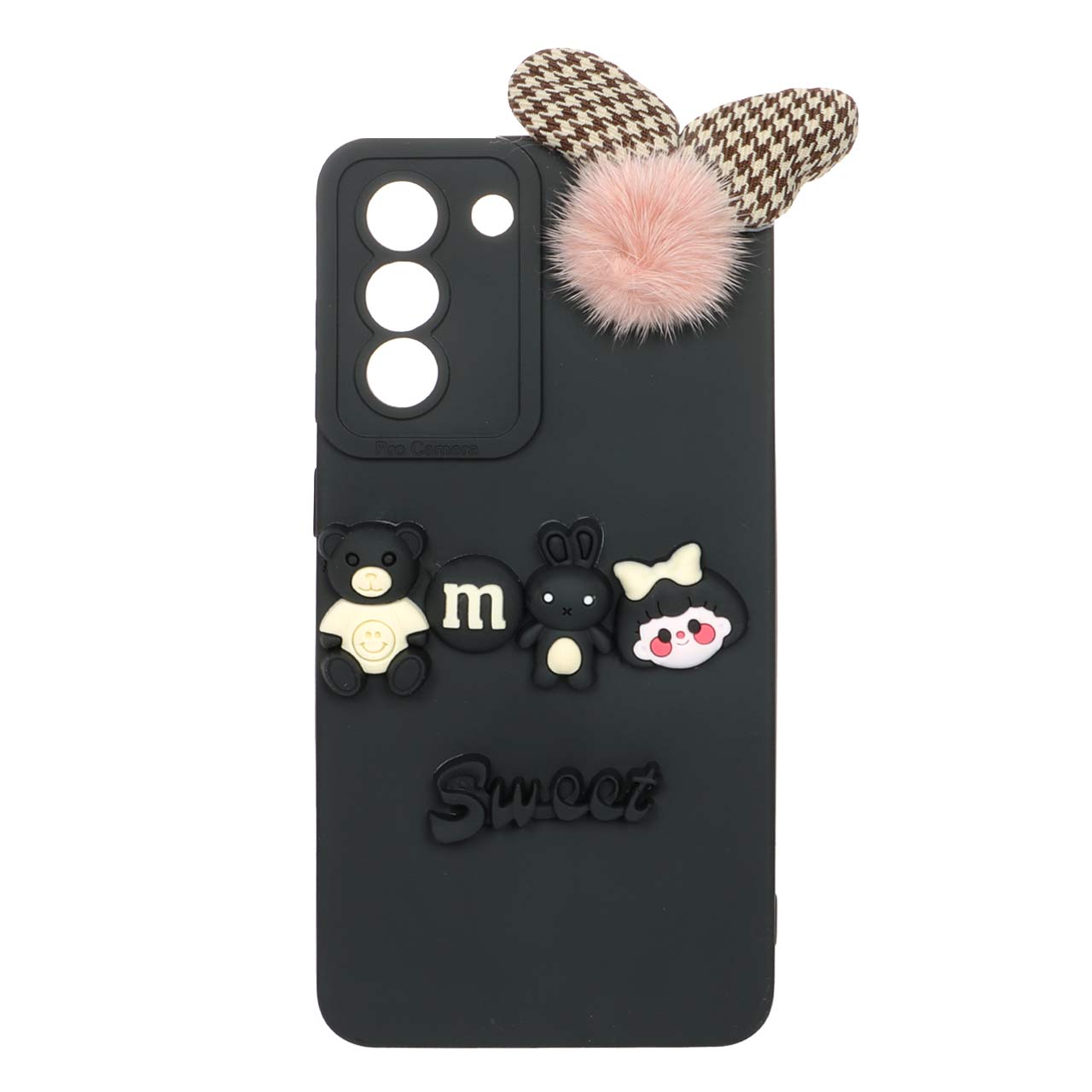 قاب برجسته عروسکی پشمی Sweet مدل Samsung Galaxy S21 FE - مشکی
