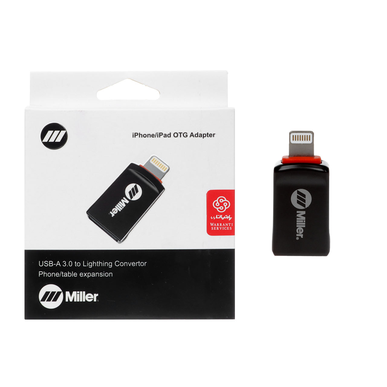تبدیل Miller OTG USB3.0 TO Lightning مدل MO-205 - مشکی (گارانتی پارتیان پایا)
